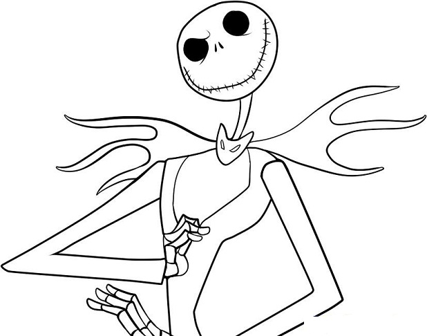 Nightmare Before Christmas Jack Skellington Coloring Pages 618x486 Nightmare Before Christmas Jack Skellington Coloring Pages