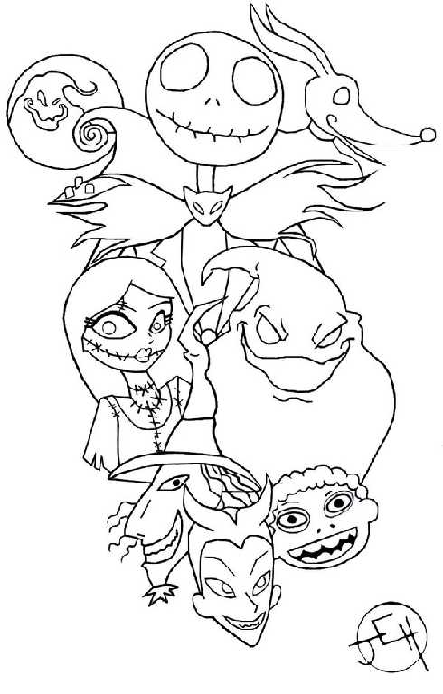 Nightmare Before Christmas Coloring Pages Inspiring The Nightmare 490x768 Nightmare Before Christmas Coloring Pages Inspiring The Nightmare
