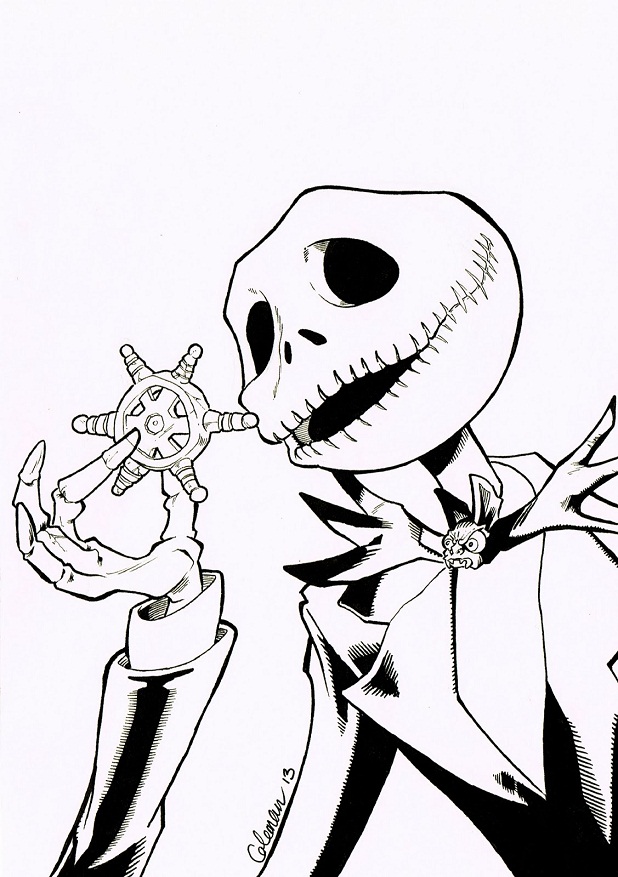 Jack Skellington Christmas Coloring Pages Jack Skellington 618x877 Jack Skellington Christmas Coloring Pages Jack Skellington