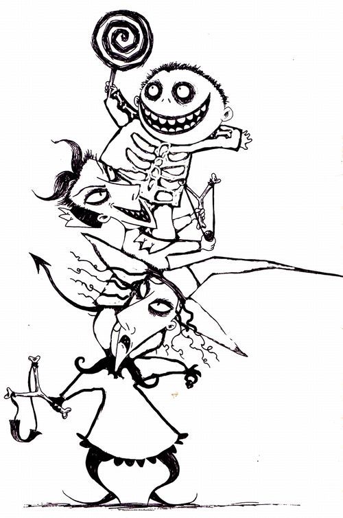 Nightmare Before Christmas Coloring Pages Kids Large Coloring 500x754 Nightmare Before Christmas Coloring Pages Kids Large Coloring
