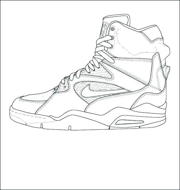 618x652 Basketball Shoe Coloring Pages Free Coloring Pages Sneaker