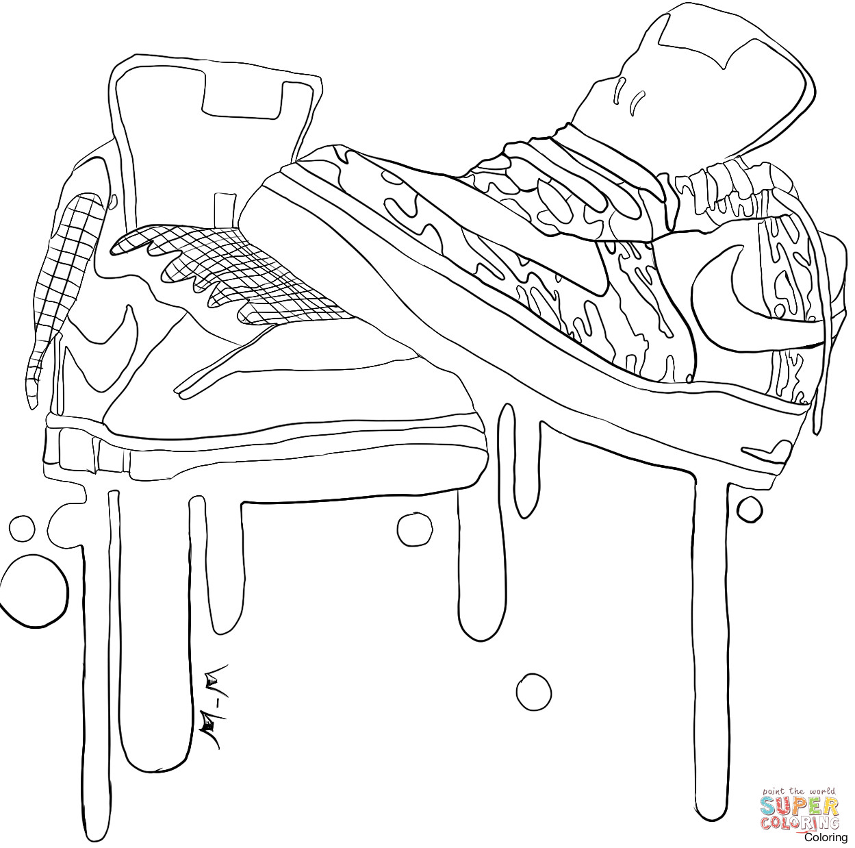Nike Shoes Coloring Pages at GetColorings.com | Free printable ...