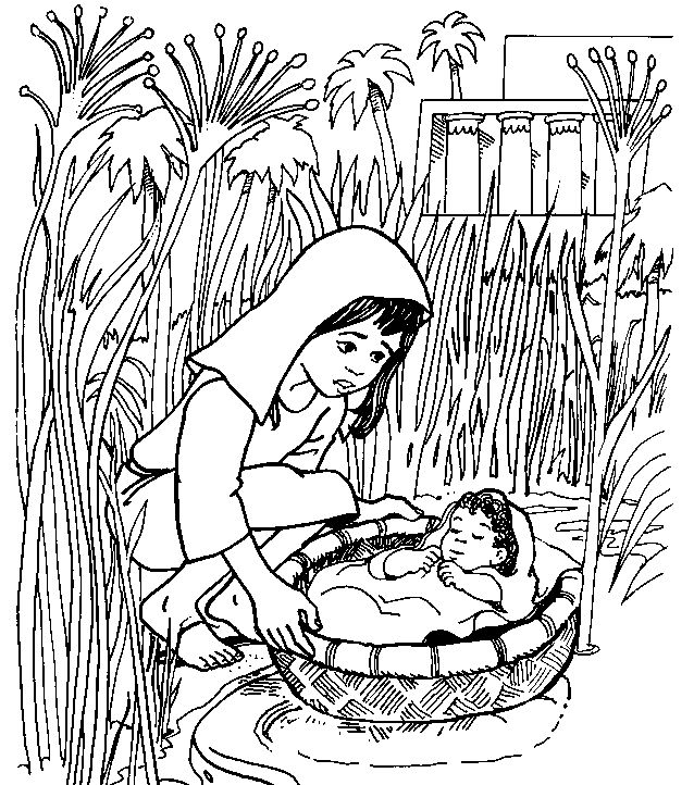 638x722 Coloring Pages Baby Moses In The River Moses Printable Coloring
