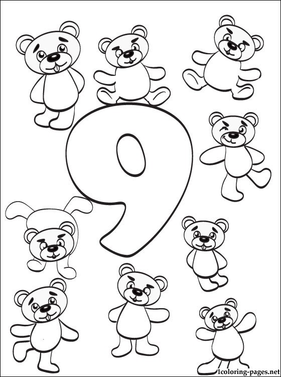 Number 9 Nine Coloring Page Coloring Pages 560x750 Number 9 Nine Coloring Page Coloring Pages