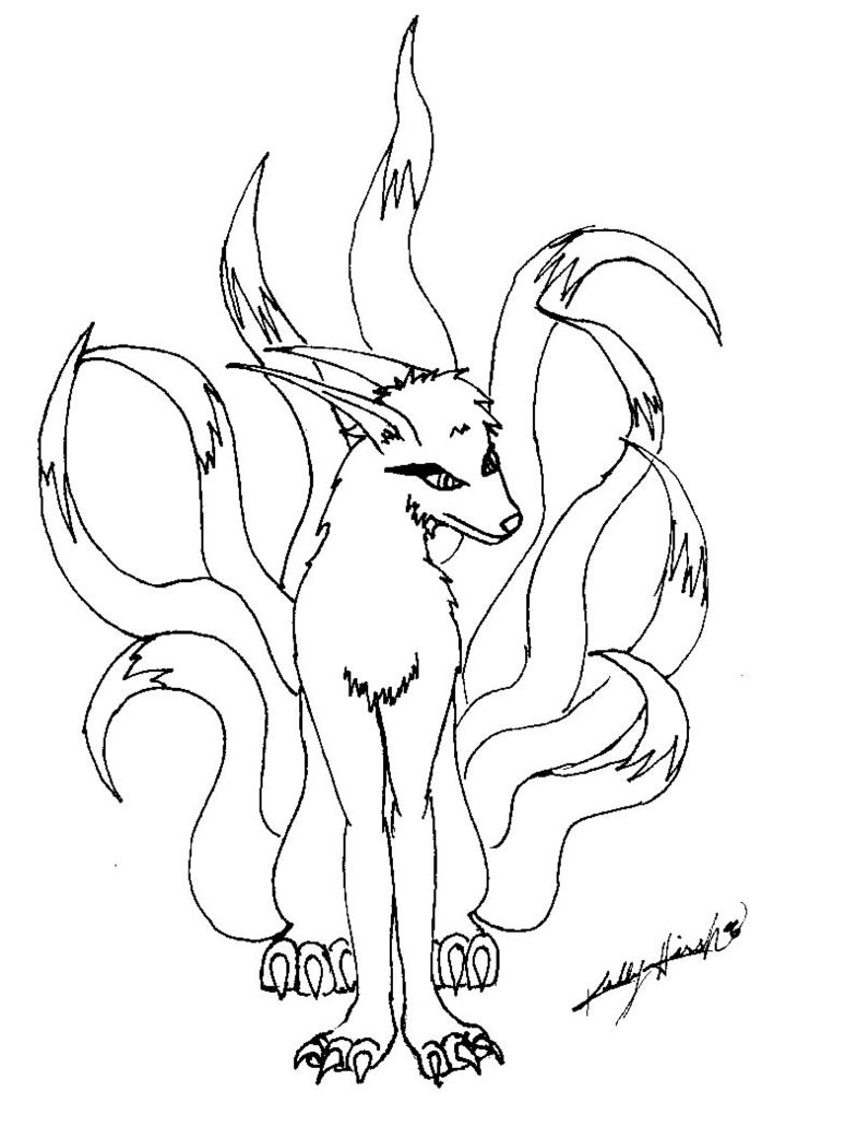 774x1032 Easily Naruto Nine Tailed Fox Coloring Pages Tails