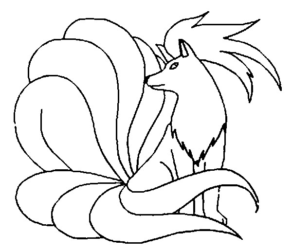 600x516 Anime Nine Tail Fox Coloring Pages, Nine Tailed Fox Coloring Pages