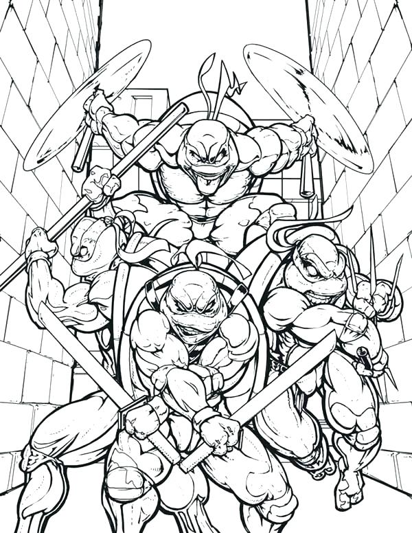 600x776 Ninja Turtles Colouring Pages Online