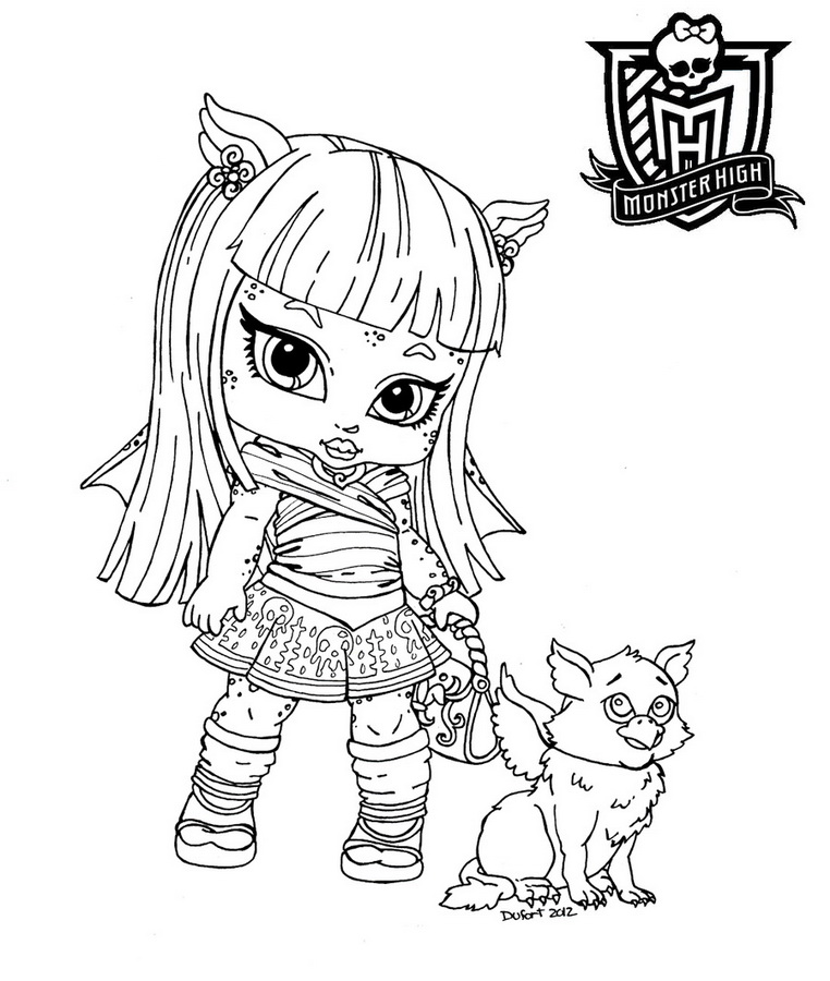 762x900 Draculaura Little Girl Monster High Coloring Page