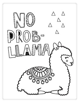 270x350 No Prob Llama Printablecoloring Page By Falalalearning Tpt