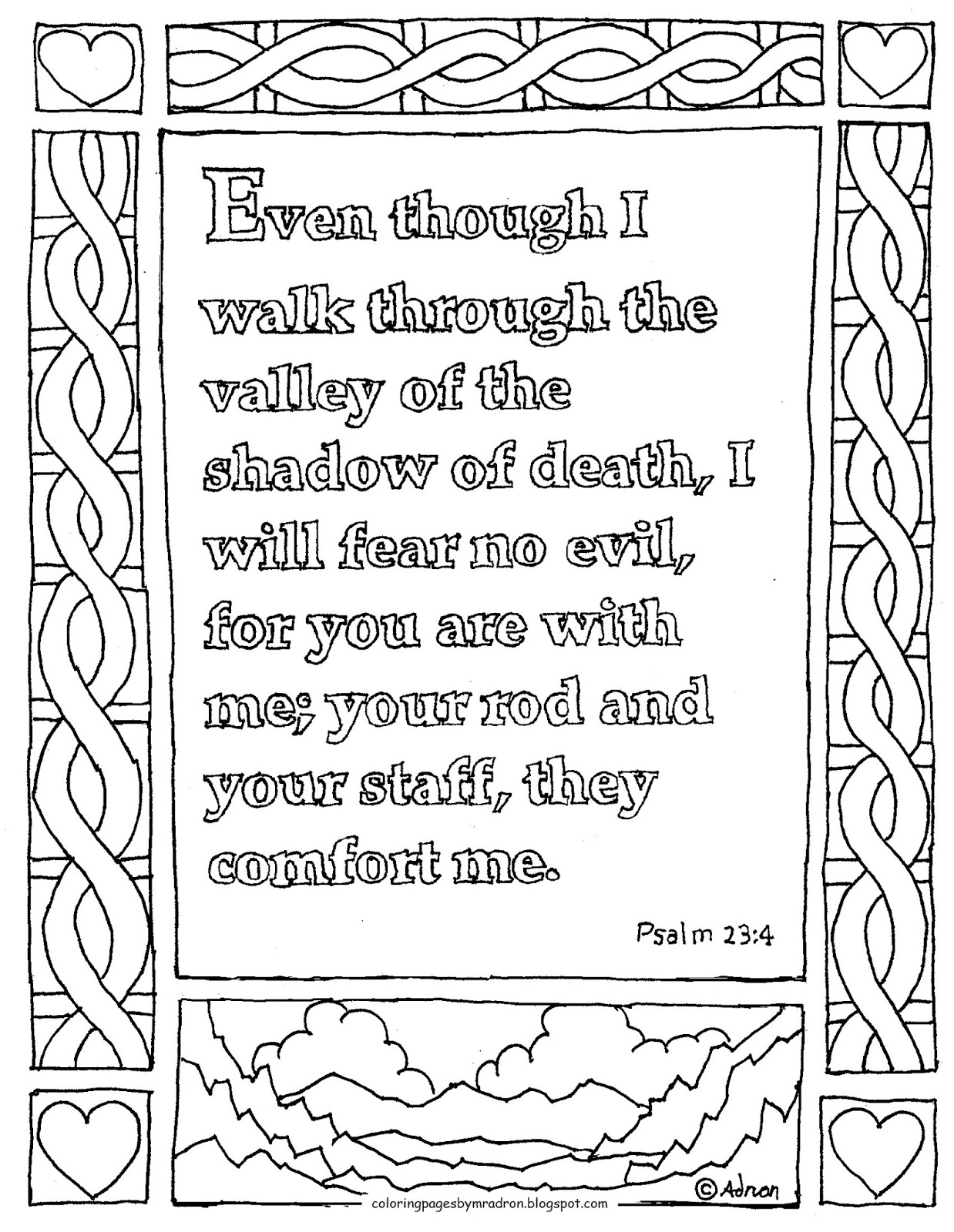 1238x1600 Psalm 23 Coloring Page
