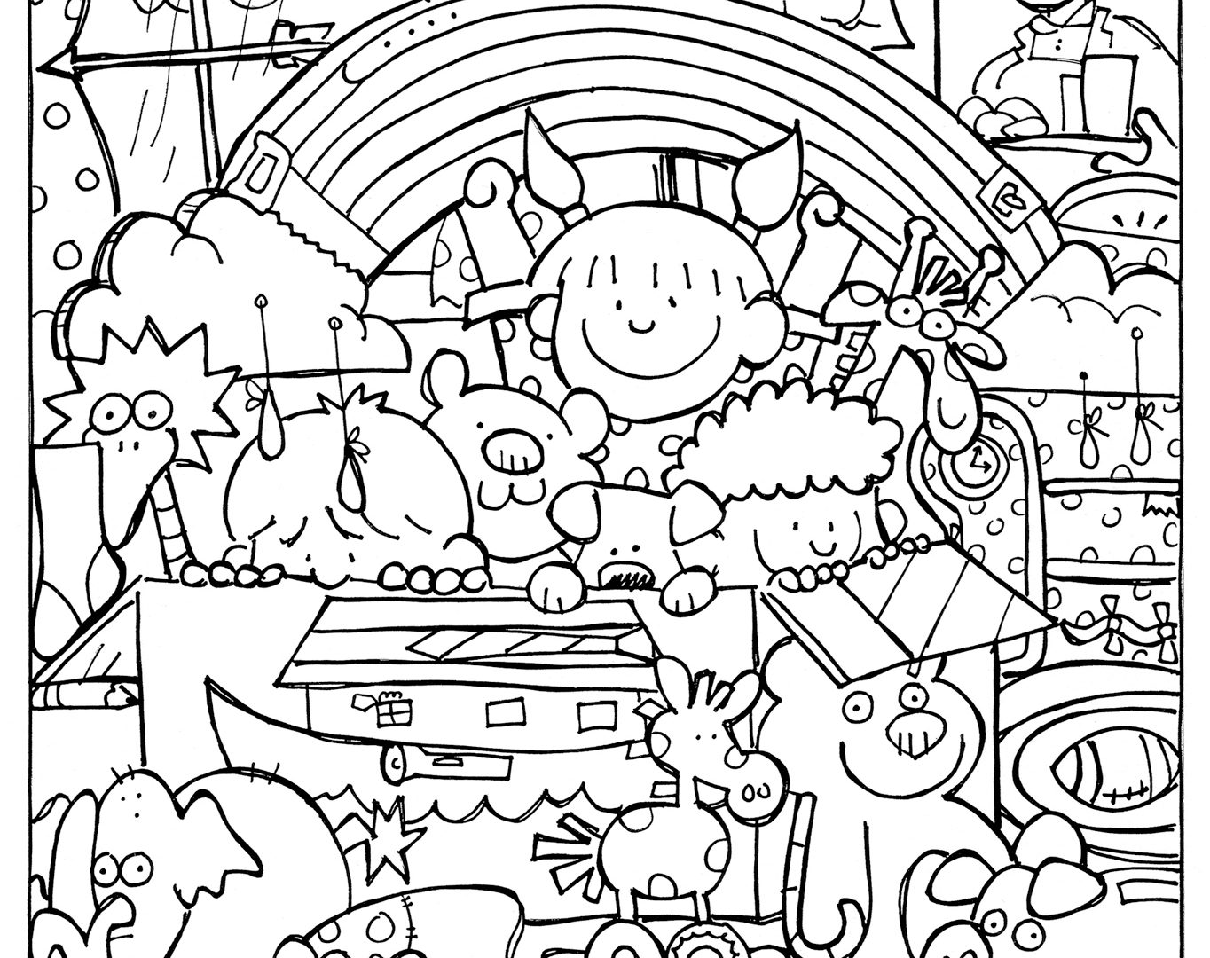 Noahs Ark Coloringes Lds Kjv With Rainbow Noah Fine Coloring Pages 1364x1080 Noahs Ark Coloringes Lds Kjv With Rainbow Noah Fine Coloring Pages