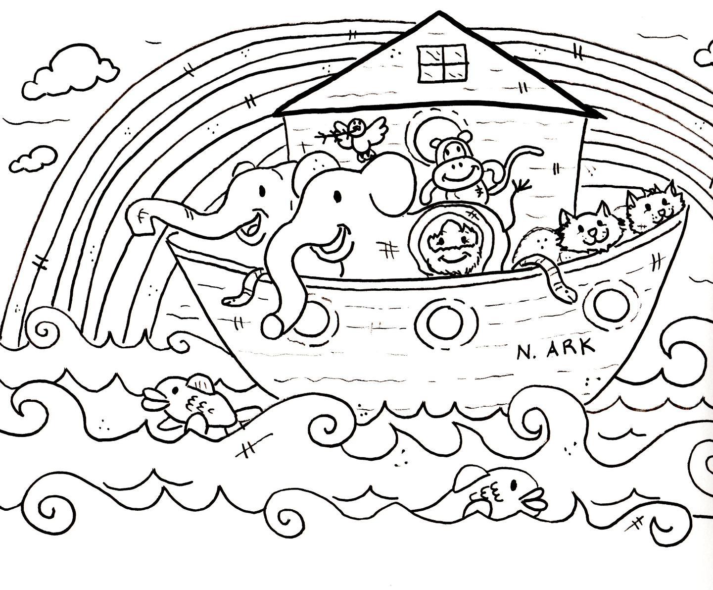 1441x1191 Amazing Epic Noah Ark Coloring Pages On For Adults With Animal S