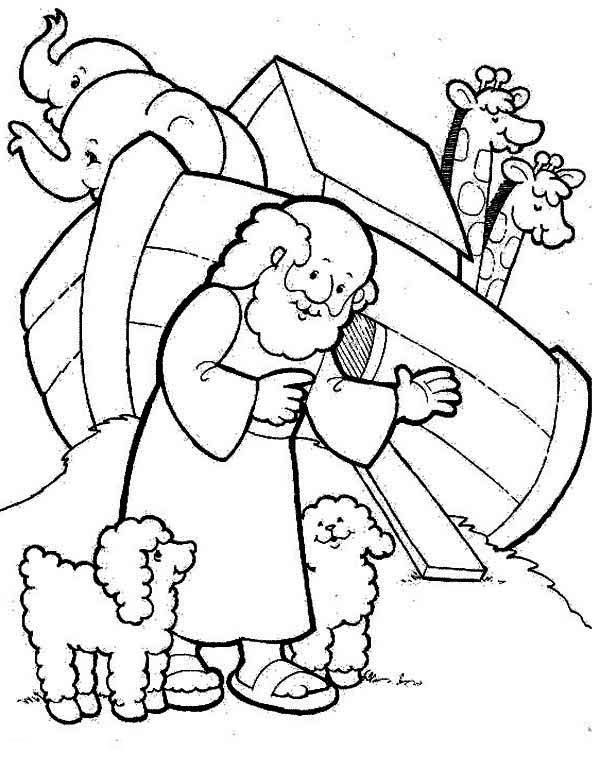 Free Noah's Ark Coloring Pages Ark, Two Cute Sheeps 600x771 Free Noah's Ark Coloring Pages Ark, Two Cute Sheeps