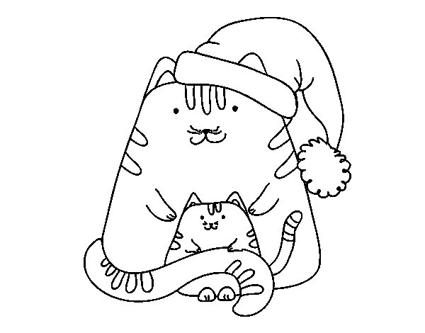 Kitten Christmas Coloring Pages 600x470 Kitten Christmas Coloring Pages