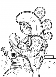 Pride Of Parenthood By Norman Rockwell Painting Coloring Page 218x300 Pride Of Parenthood By Norman Rockwell Painting Coloring Page