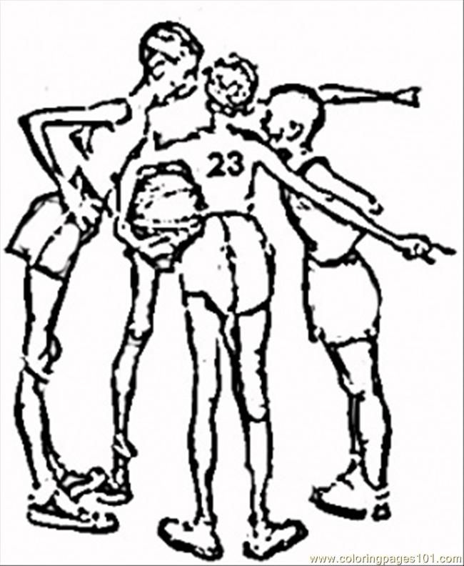 A Game Of Basketball By Norman Rockwell Coloring Page For Younger 650x792 A Game Of Basketball By Norman Rockwell Coloring Page For Younger