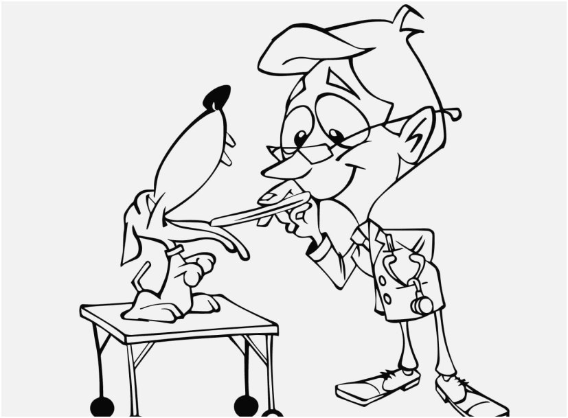Veterinarian Coloring Pages Stock Veterinarian Checking A Dog S 827x609 Veterinarian Coloring Pages Stock Veterinarian Checking A Dog S