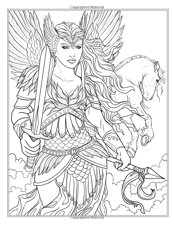 600x776 Goddess And Mythology Coloring Book (Fantasy Coloring