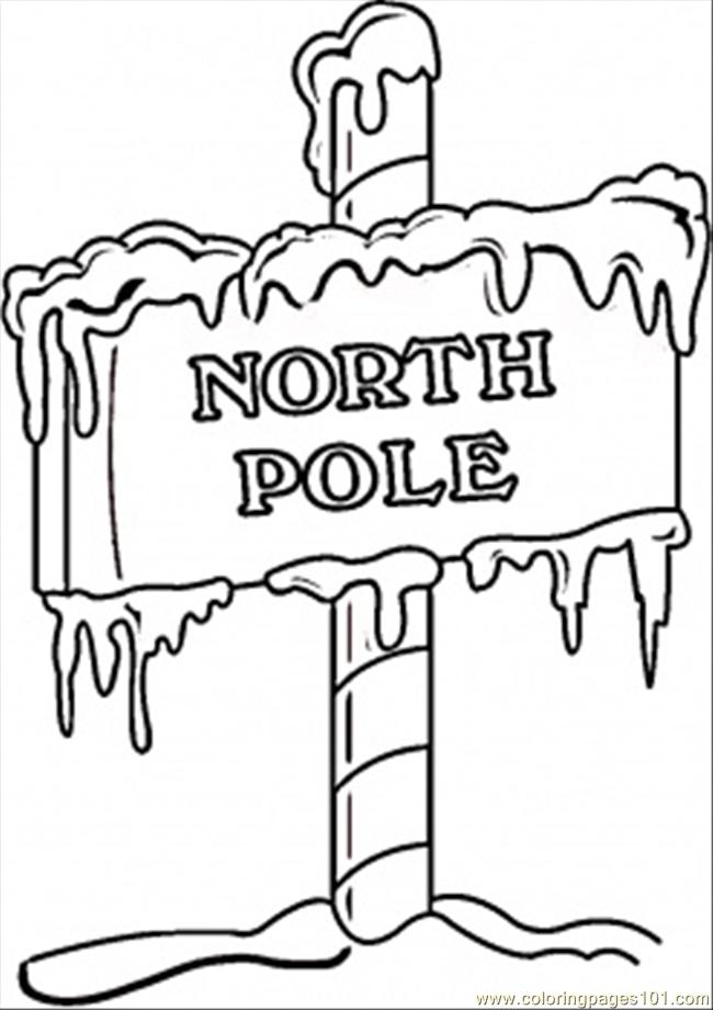 650x921 North Pole Sign Coloring Page