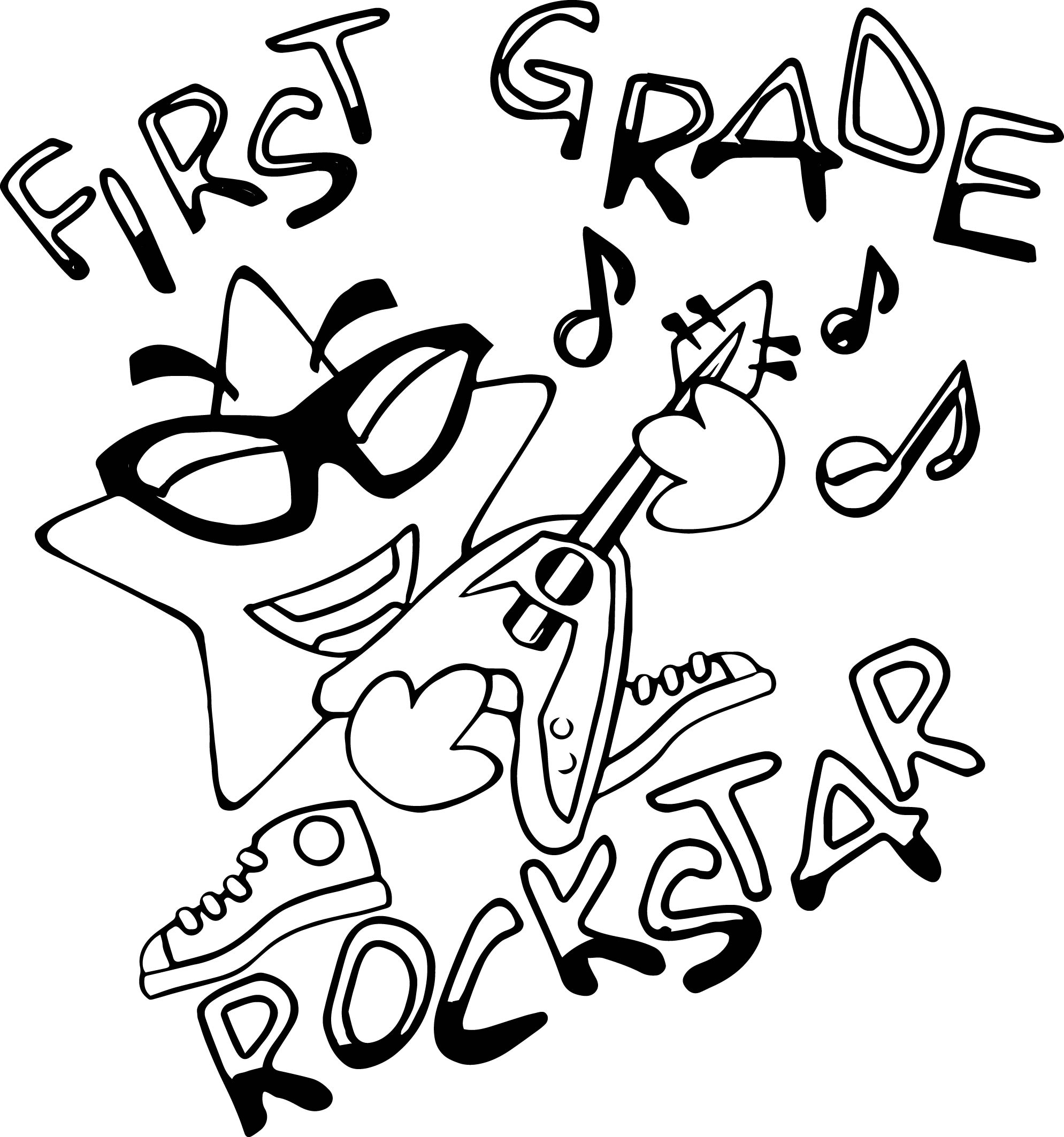First Grade Rock Star Coloring Page Wecoloringpage 1989x2126 First Grade Rock Star Coloring Page Wecoloringpage