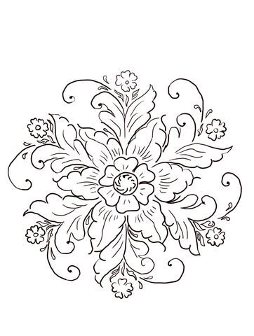 362x480 Norwegian Rosemaling Coloring Page From Norway Category. Select