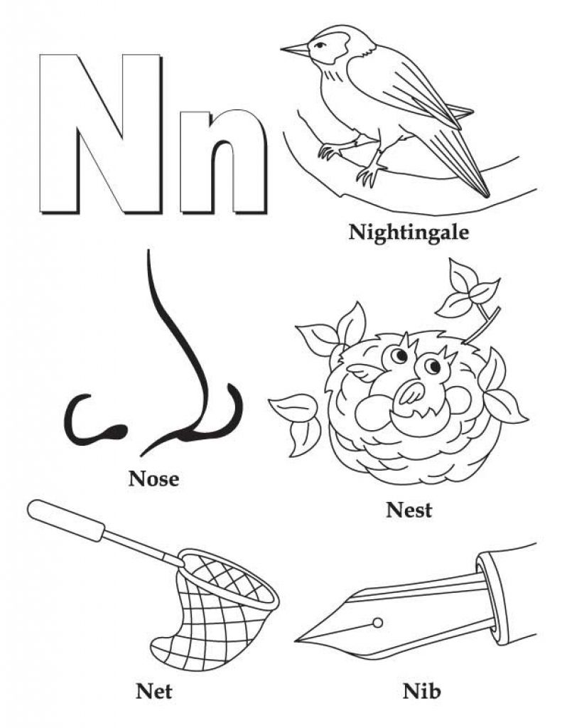 791x1024 Best Images Of Free Printable Letter N Coloring Pages Page Kids