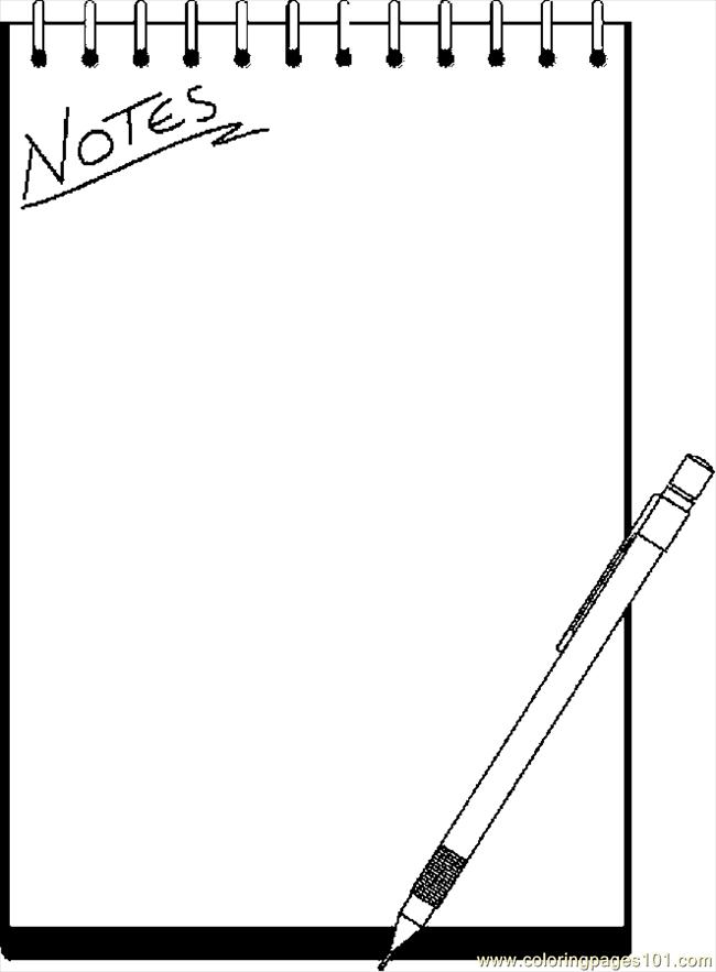 650x883 Note Pad 1 Coloring Page