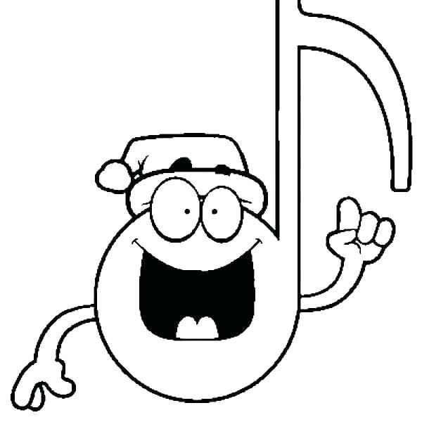600x600 Music Note Coloring Page