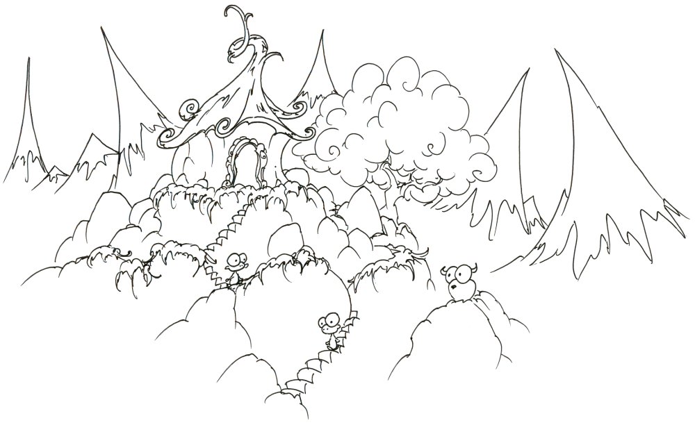 Coloring Page Monkeys In A Mountain House 1000x612 Coloring Page Monkeys In A Mountain House