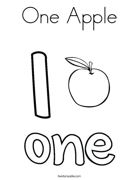 468x605 Number 1 Coloring Pages One Apple Coloring Page Number 1 Coloring