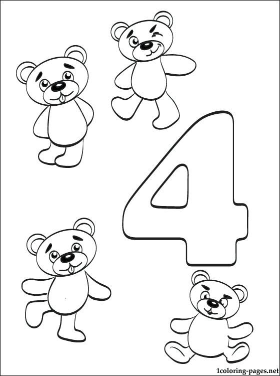 560x750 Coloring Pages Numbers Number 4 Four Coloring Page Colouring Pages