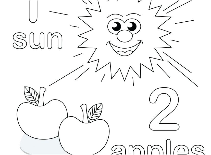 827x609 Coloring Pages With Numbers For Preschoolers 1 Numbers Coloring