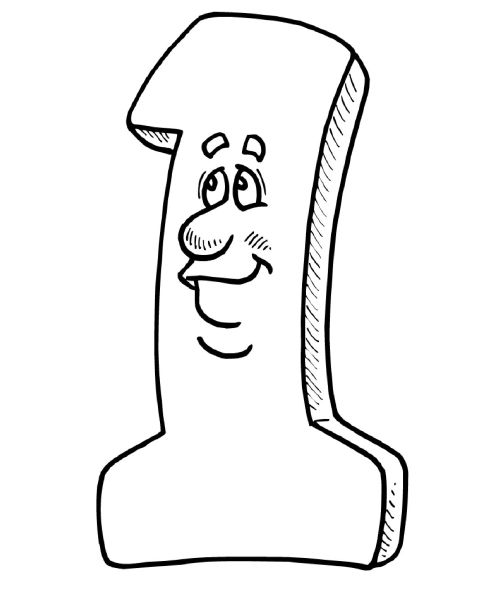 500x600 Number 1 Coloring Pages Preschoolers
