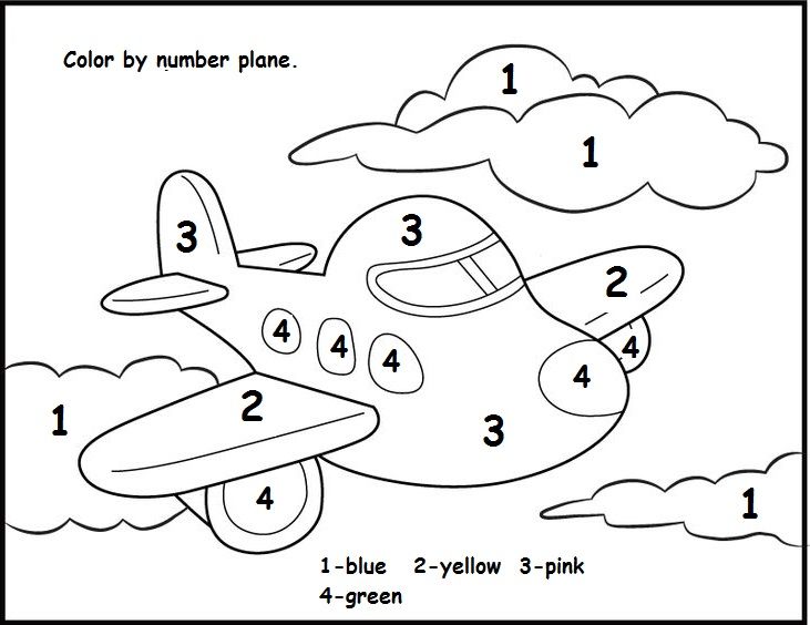 731x564 Color By Number Plane Worksheet Crafts And Worksheets