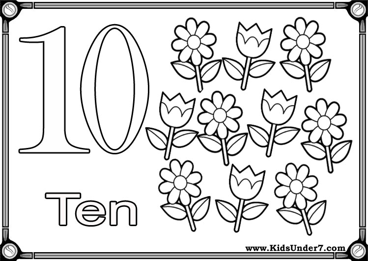 749x531 Number 10 Coloring Page