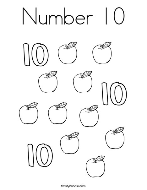468x605 Number 10 Coloring Page