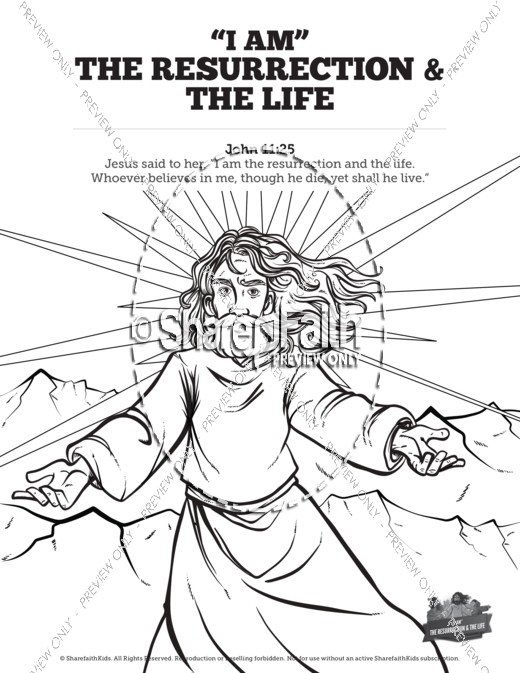 520x673 John 11 I Am The Resurrection And The Life Sunday School Coloring