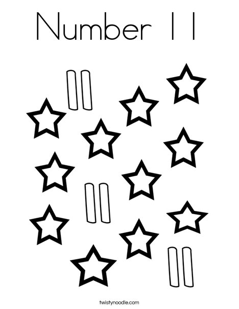 468x605 Number 11 Coloring Page