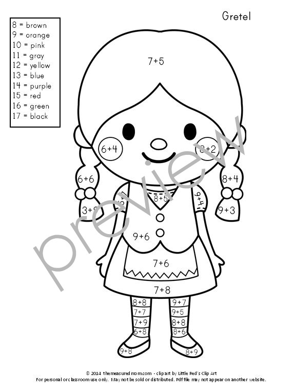 573x762 Free Color By Number Addition Pages