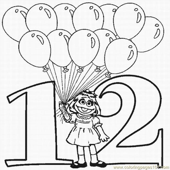 650x650 Number 12 Coloring Pages Sesame Street