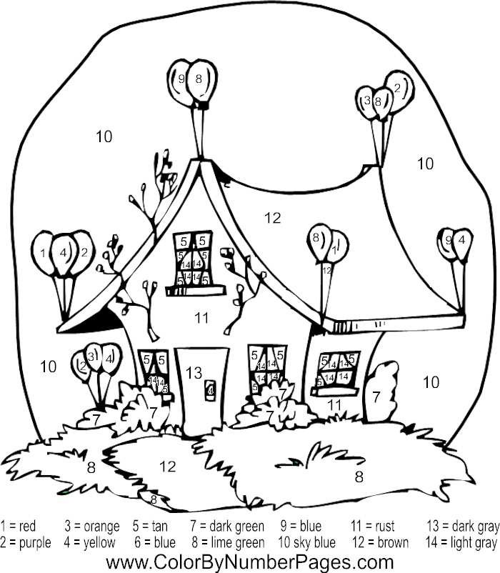 700x802 Color By Number Coloring Pages