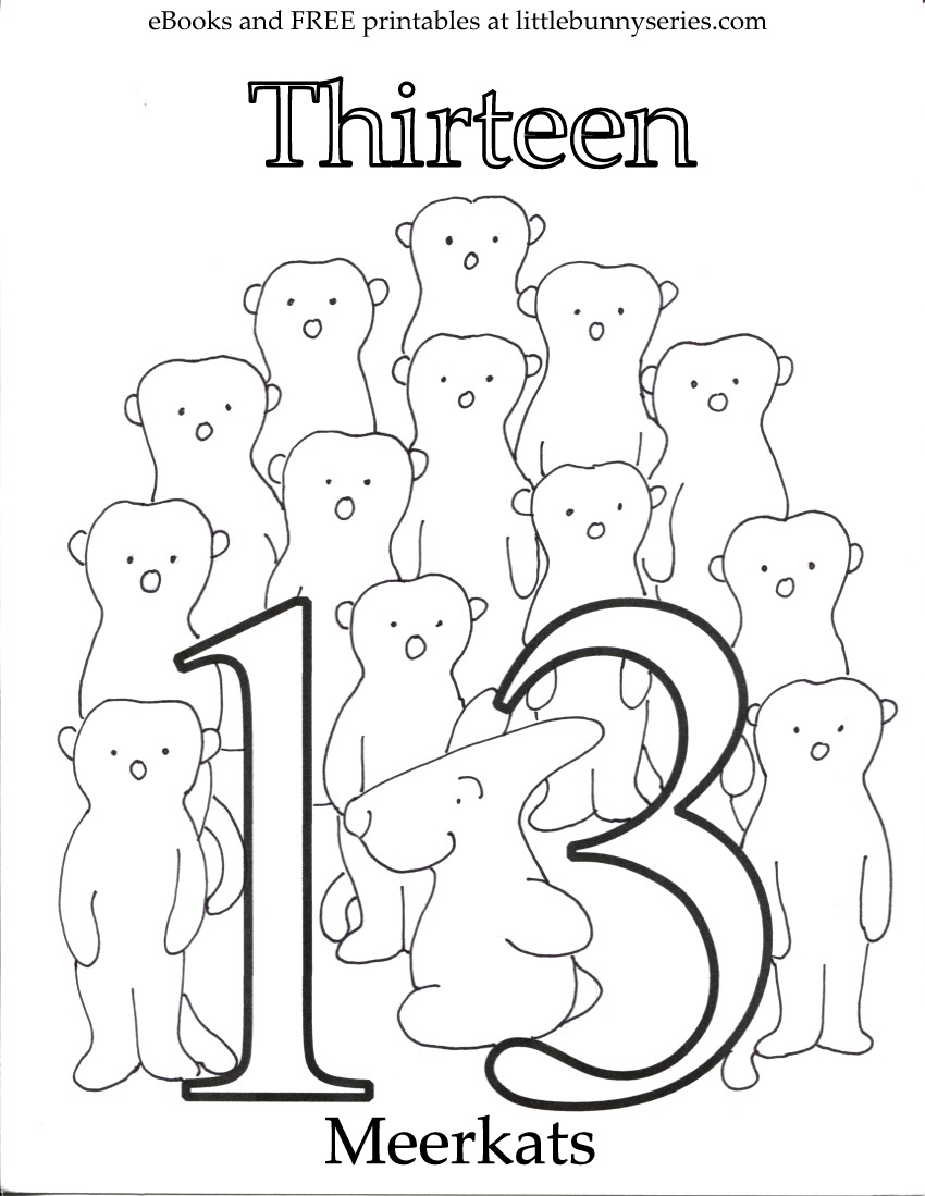 850x1099 Number 13 Coloring Page