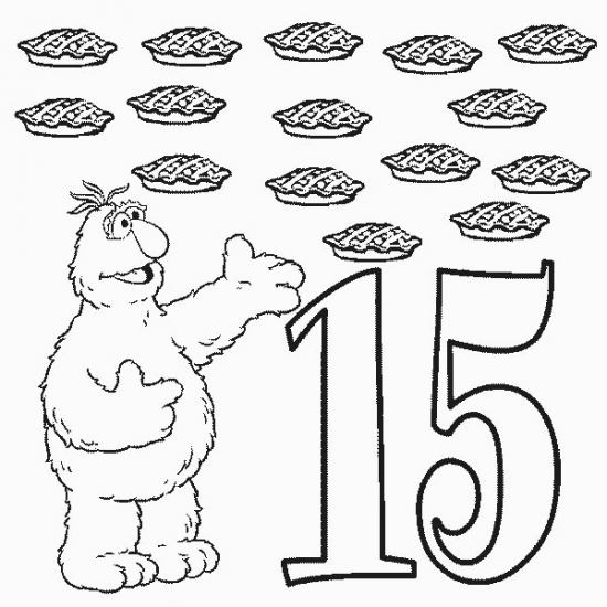 550x550 Number 15 Coloring Page