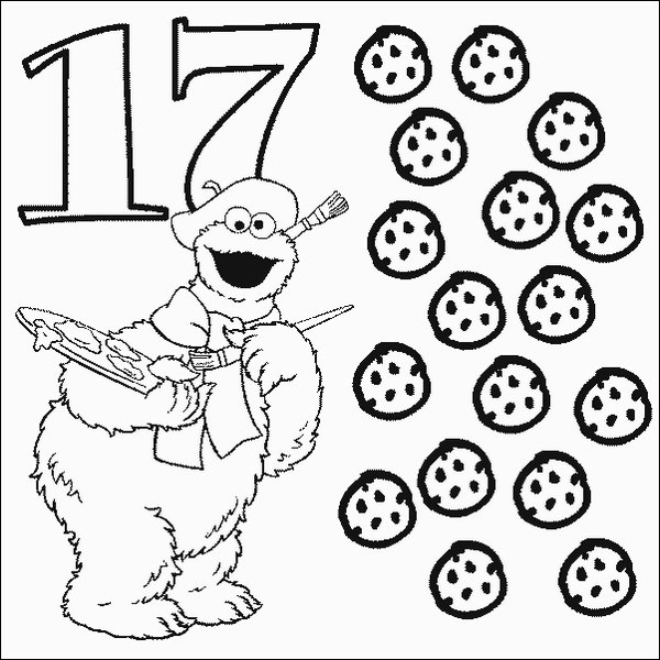 600x600 Cookie Number 17 Coloring Pages Printfree