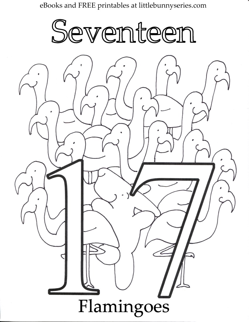 850x1099 Number 17 Coloring Page