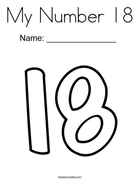 My Number 18 Coloring Page 468x605 My Number 18 Coloring Page