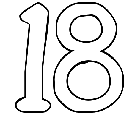 Number 18 Coloring Page 444x389 Number 18 Coloring Page