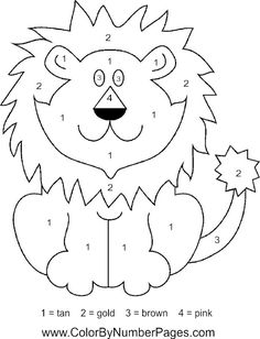 Color By Numbers Printables For Kids Number, Jungle Theme And School 236x308 Color By Numbers Printables For Kids Number, Jungle Theme And School