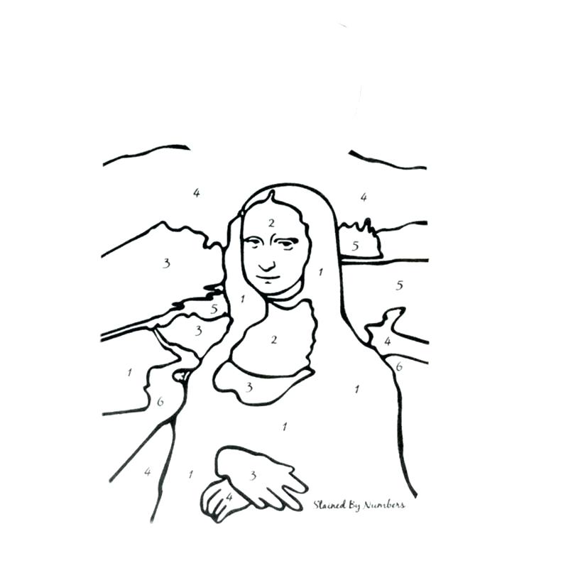 800x800 Elegant Mona Lisa Coloring Page And Colour Color In The By