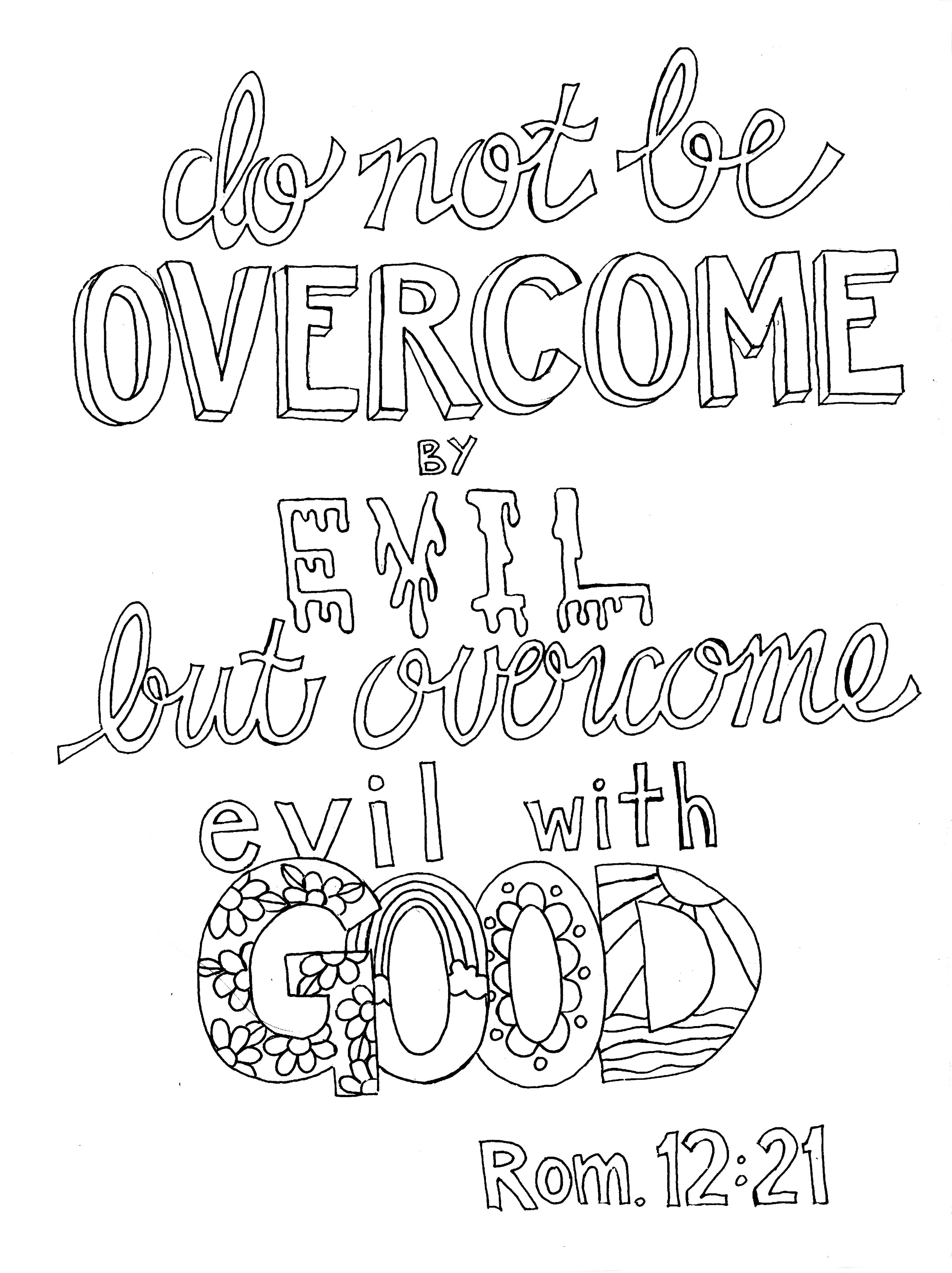 2962x3960 Romans 1221 Coloring Page From Victory Road Bible Journaling